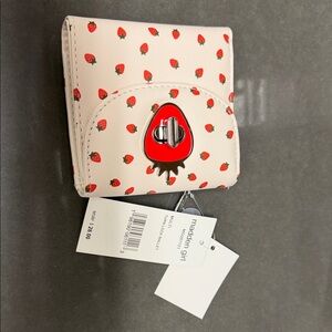 Madden Girl Kids Cream Wallet with Strawberry Design
